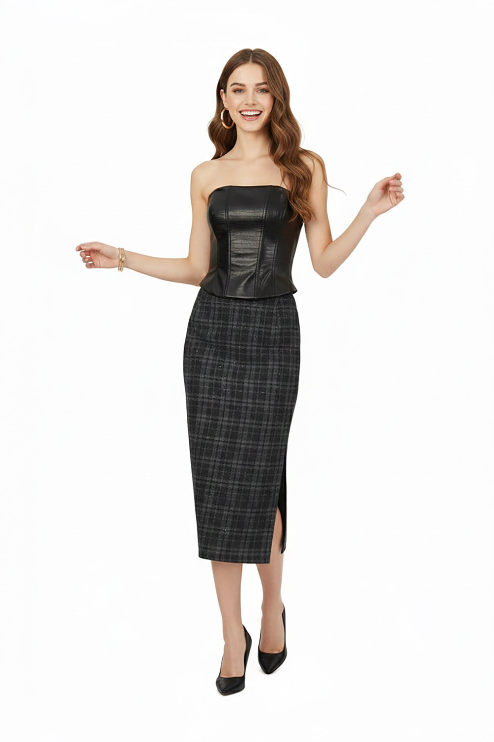 Victory Tweed Sequin Falda