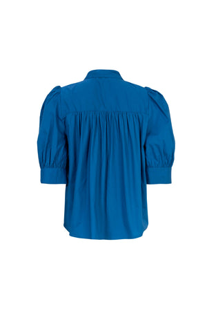 Federica Bow-Neck Gathered-Back Blusa 752943 - Reina Diaz