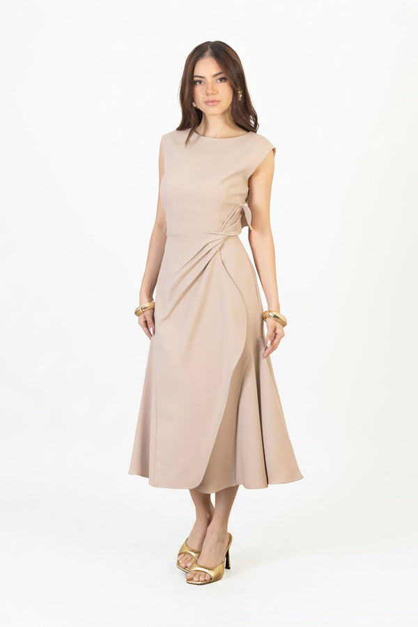 Felicity Knotted Midi Vestido - Reina Diaz