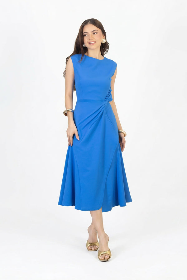 Felicity Knotted Midi Vestido - Reina Diaz