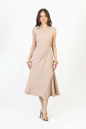 Felicity Knotted Midi Vestido - Reina Diaz