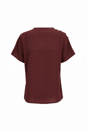 Fernanda Grid Print Blusa - Reina Diaz