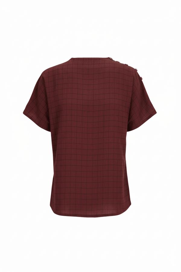 Fernanda Grid Print Blusa - Reina Diaz