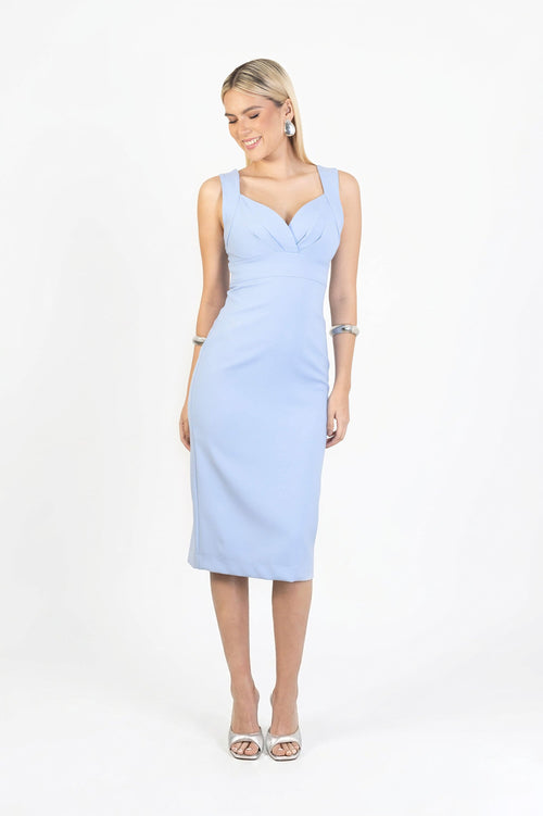 Fernanda V - Neck Midi Vestido - Reina Diaz
