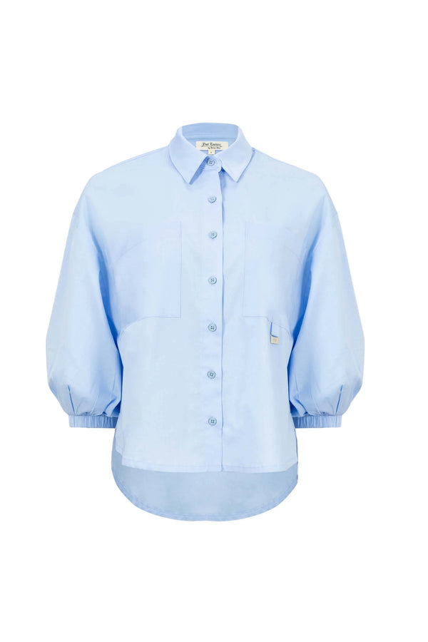 Flavia Puff Sleeve Button - Down Blusa - Reina Diaz