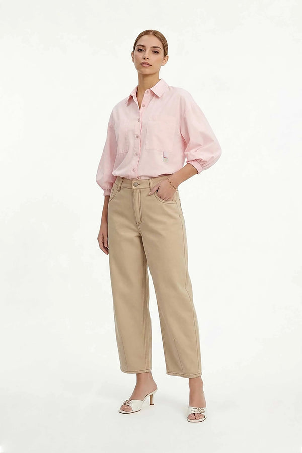 Flavia Puff Sleeve Button - Down Blusa - Reina Diaz