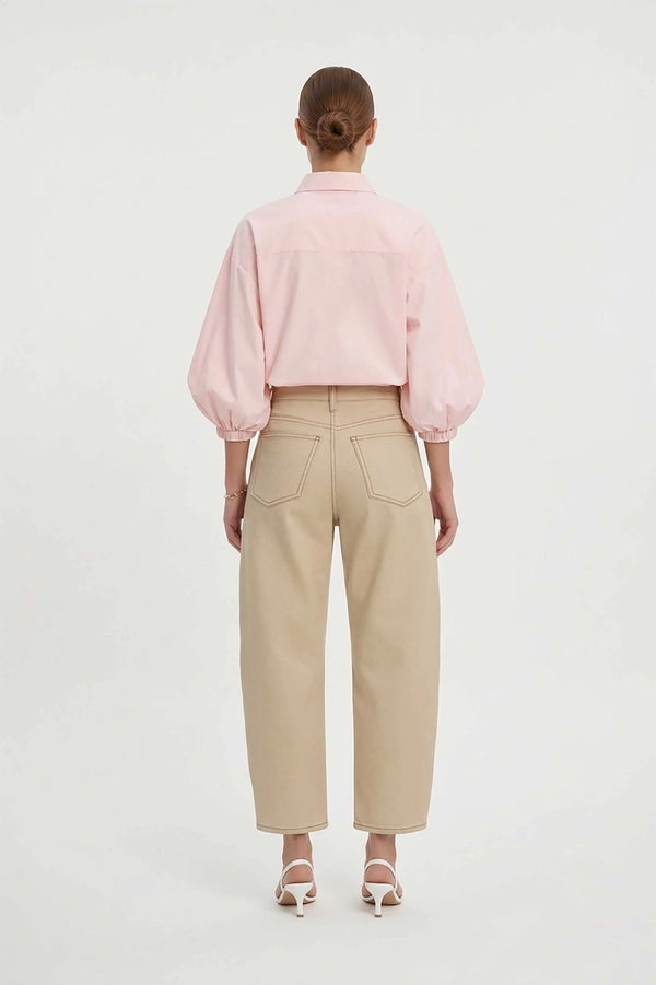 Flavia Puff Sleeve Button - Down Blusa - Reina Diaz