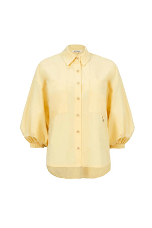 Flavia Puff Sleeve Button - Down Blusa - Reina Diaz