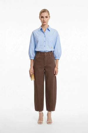 Flavia Puff Sleeve Button - Down Blusa - Reina Diaz