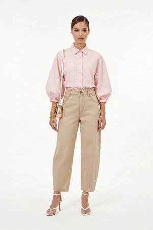 Flavia Puff Sleeve Button - Down Blusa - Reina Diaz