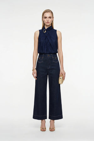 Florencia Sculptural Side - Tie Cotton Blusa - Reina Diaz