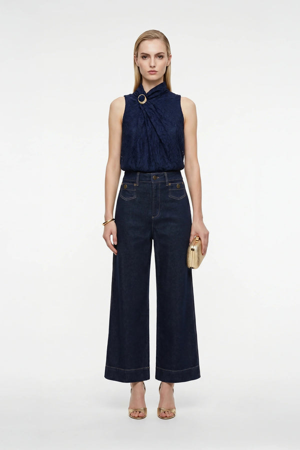 Florencia Sculptural Side - Tie Cotton Blusa - Reina Diaz