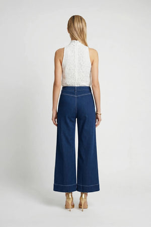 Florencia Sculptural Side - Tie Cotton Blusa - Reina Diaz