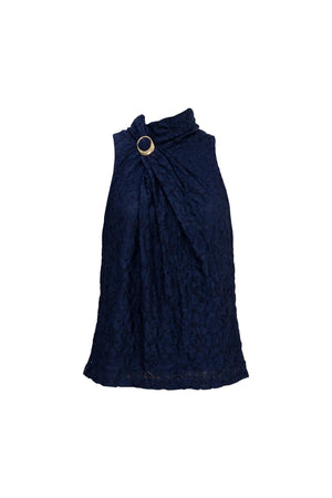 Florencia Sculptural Side - Tie Cotton Blusa - Reina Diaz