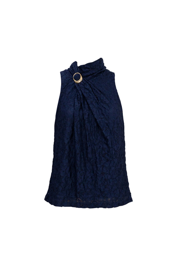 Florencia Sculptural Side - Tie Cotton Blusa - Reina Diaz