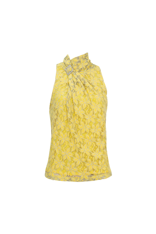 Florencia Sculptural Side - Tie Cotton Blusa - Reina Diaz