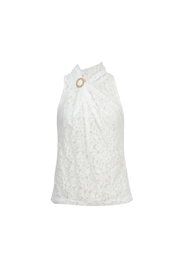 Florencia Sculptural Side - Tie Cotton Blusa - Reina Diaz