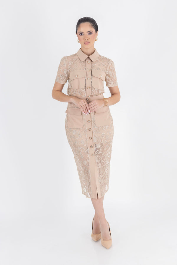 Fran Button Lace Falda - Reina Diaz