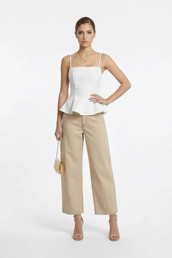 Gabriela Straight - Leg High - Waist Pantalón - Reina Diaz