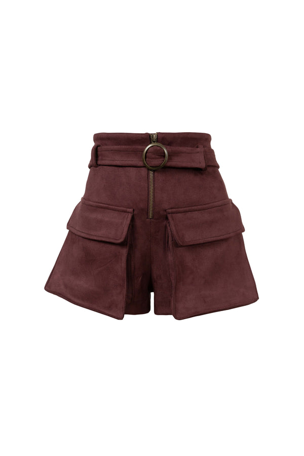 Gala Belted Flap Pocket High-Waist Shorts 731107 CIR - Reina Diaz