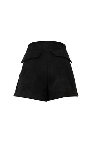 Gala Belted Flap Pocket High-Waist Shorts 731107 NEG - Reina Diaz