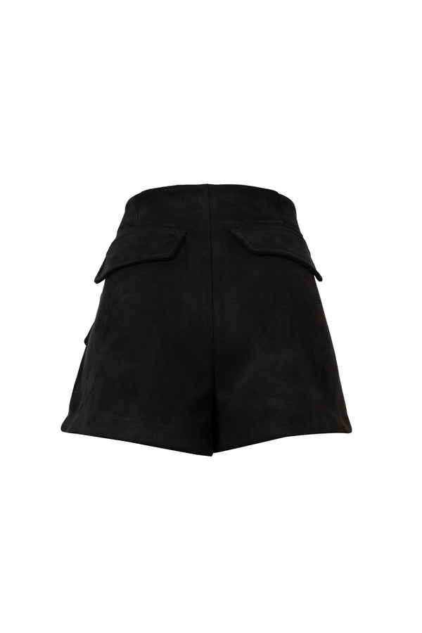 Gala Belted Flap Pocket High-Waist Shorts 731107 NEG - Reina Diaz