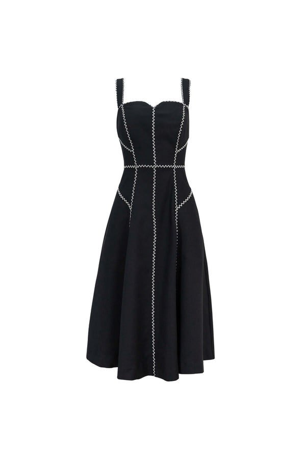 Gala Contrast Stitch Midi Dress - Reina Diaz