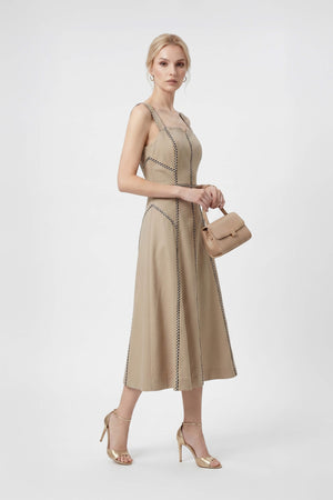 Gala Contrast Stitch Midi Dress 526285 - Reina Diaz