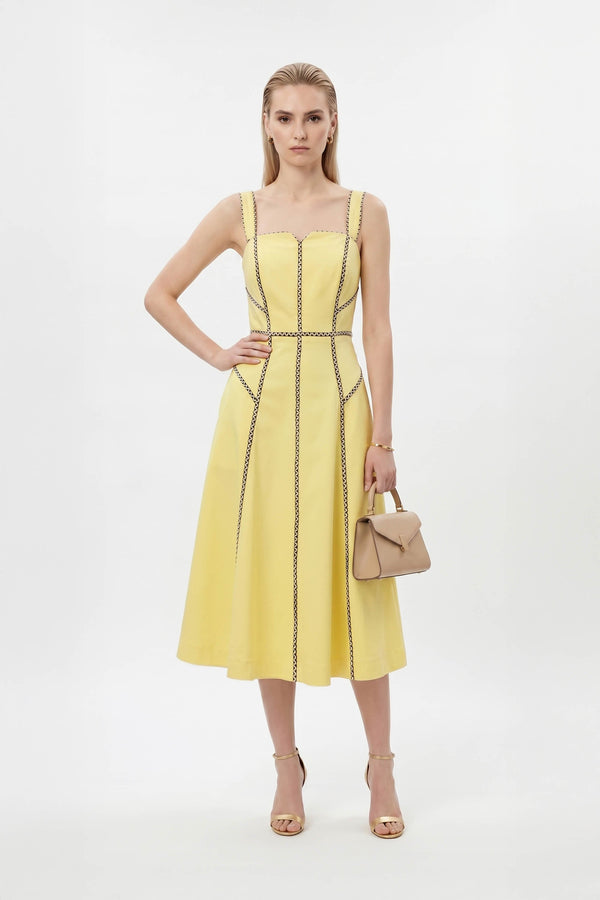 Gala Contrast Stitch Midi Dress 526285 - Reina Diaz