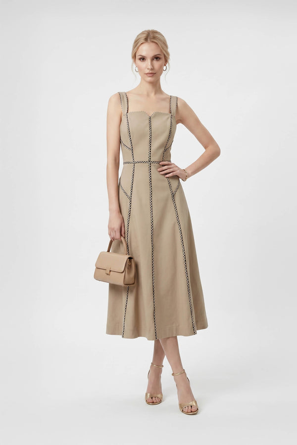Gala Contrast Stitch Midi Dress 526285 - Reina Diaz