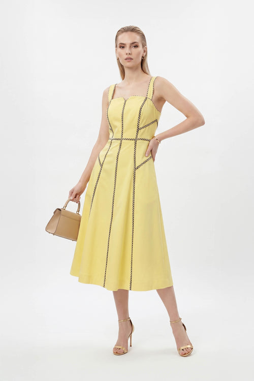 Gala Contrast Stitch Midi Dress 526285 - Reina Diaz