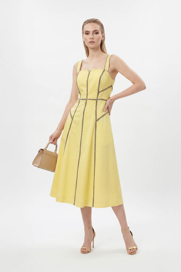 Gala Contrast Stitch Midi Dress 526285 - Reina Diaz