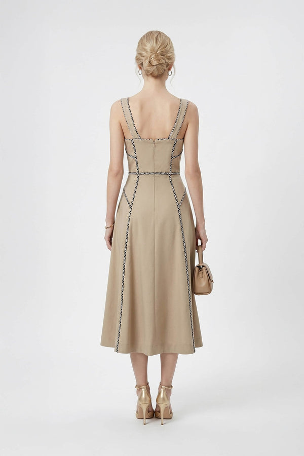 Gala Contrast Stitch Midi Dress 526285 - Reina Diaz