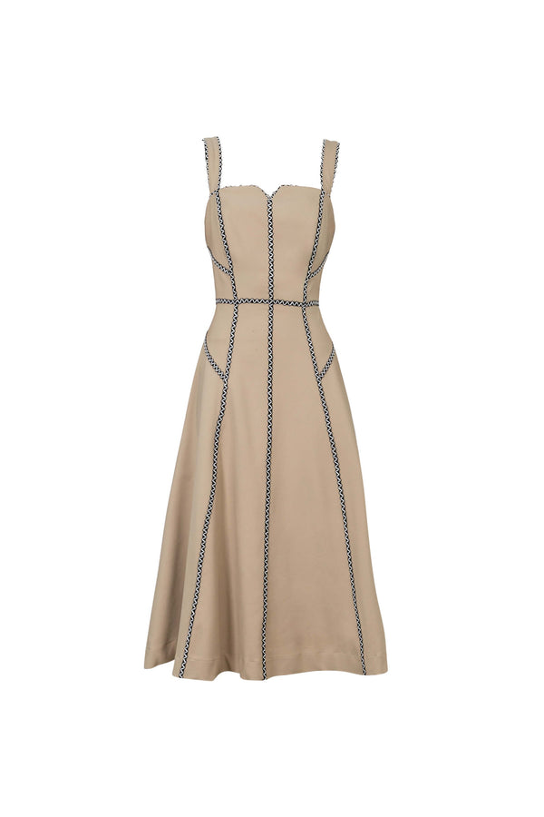 Gala Contrast Stitch Midi Dress 526285 - Reina Diaz