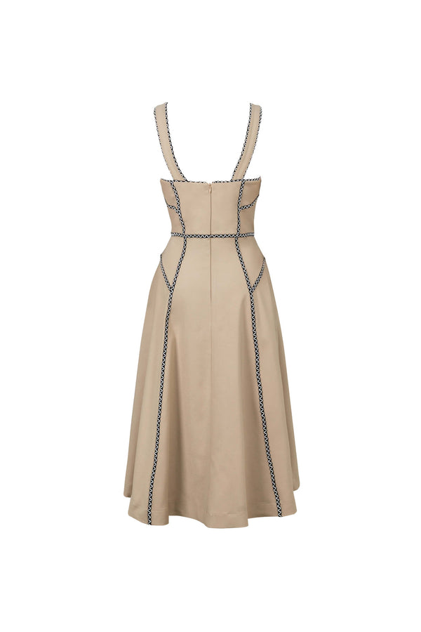 Gala Contrast Stitch Midi Dress 526285 - Reina Diaz