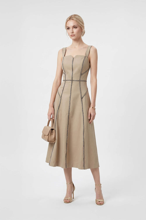 Gala Contrast Stitch Midi Dress 526285 - Reina Diaz