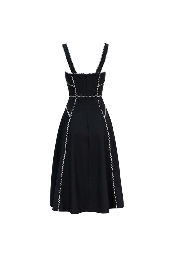 Gala Contrast Stitch Midi Dress - Reina Diaz