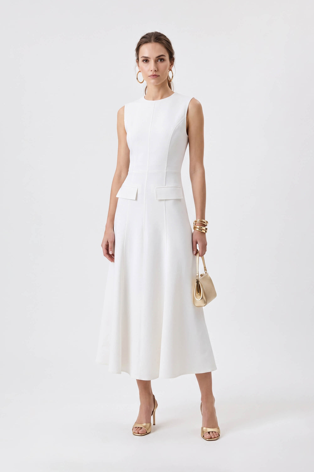 Gala Flap Pocket Midi Vestido 526304 HUE - Reina Diaz