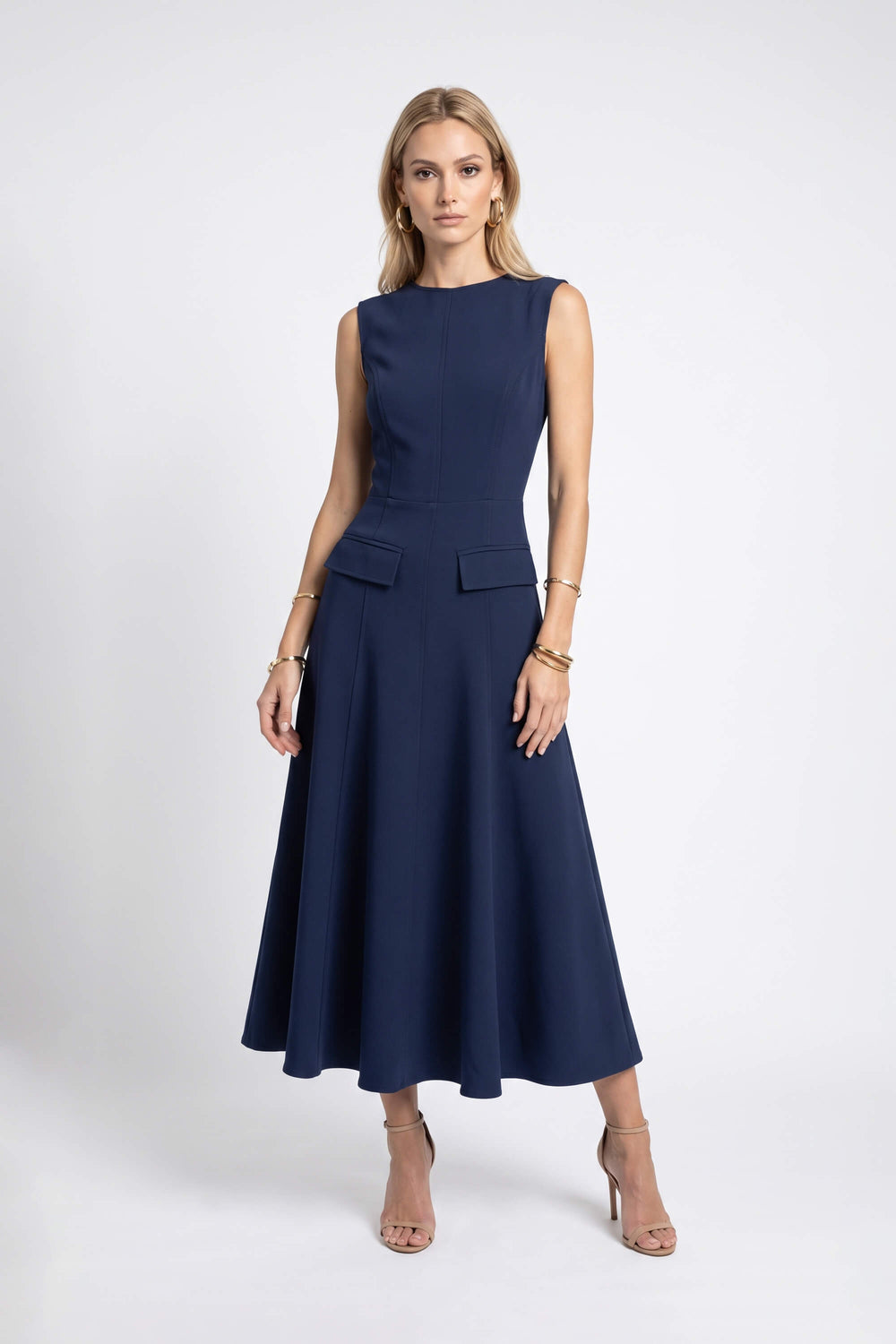 Gala Flap Pocket Midi Vestido 526304 MAR - Reina Diaz