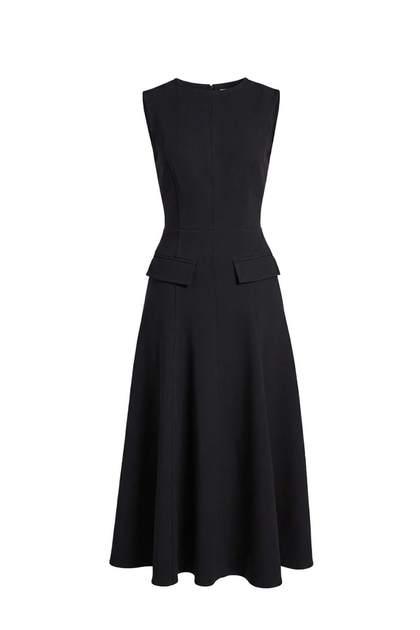 Gala Flap Pocket Midi Vestido 526304 NEG - Reina Diaz