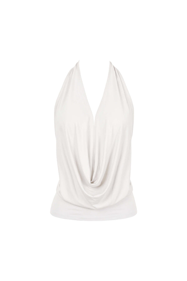Gala Halter Cowl-Neck Backless Blusa 753039 HUE - Reina Diaz