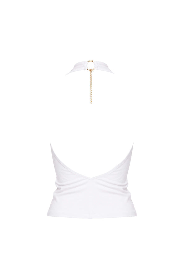 Gala Halter Cowl-Neck Backless Blusa 753039 HUE - Reina Diaz