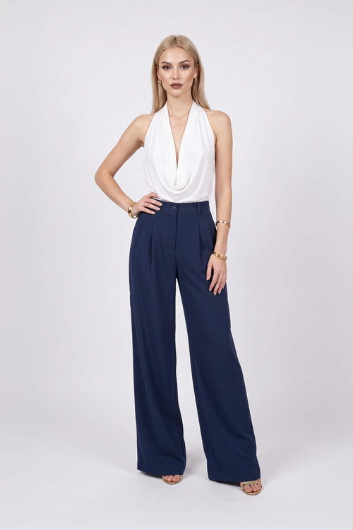 Gala Halter Cowl-Neck Backless Blusa 753039 HUE - Reina Diaz