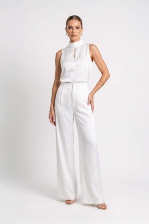 Gala High-Neck Keyhole Sleeveless Blusa 554291 HUE - Reina Diaz