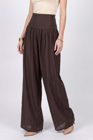 Gala High-Waist Button Wide-Leg Pantalón 731179 CHO - Reina Diaz