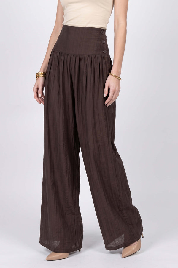 Gala High-Waist Button Wide-Leg Pantalón 731179 CHO - Reina Diaz