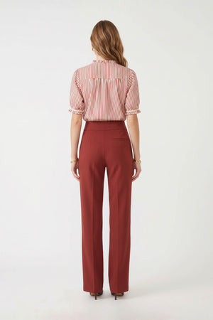 Gala High-Waist Wide-Leg Burgundy Pantalón 532115 VIN - Reina Diaz