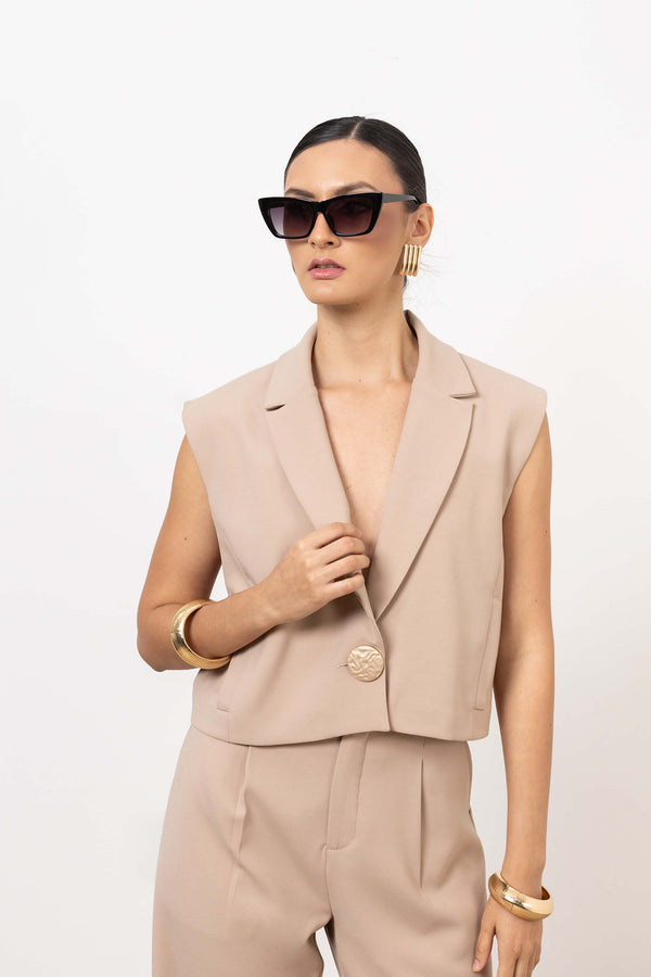 Gianna Cropped Chaleco - Reina Diaz