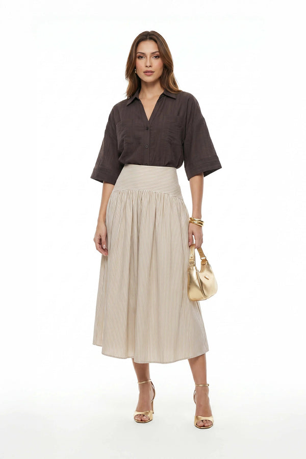 Ginebra Relaxed Tencel - Blend Texture Blusa - Reina Diaz