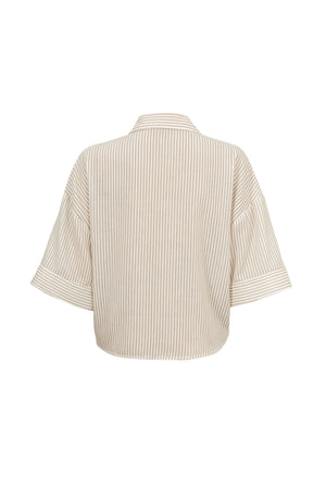 Ginebra Relaxed Tencel-Blend Texture Blusa - Reina Diaz
